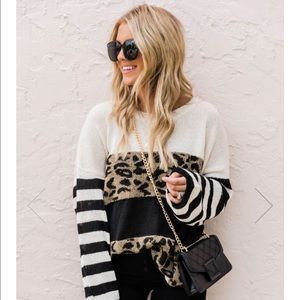 Living My Best Style x Pink Lily Leopard Sweater